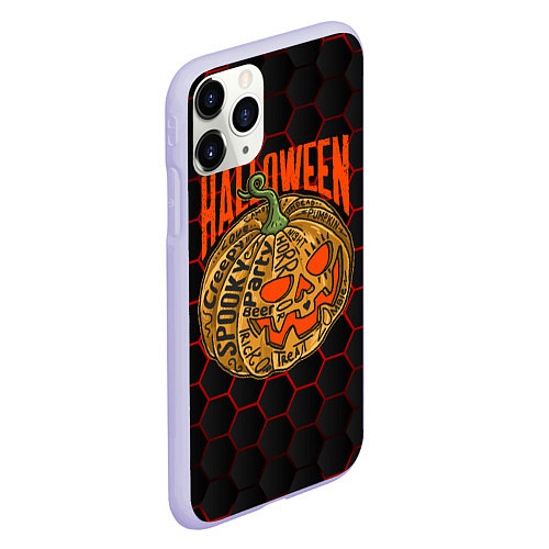 Чехол iPhone 11 Pro матовый Halloween / 3D-Светло-сиреневый – фото 2