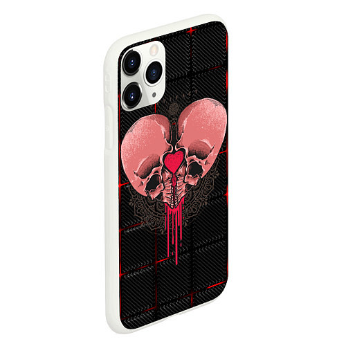 Чехол iPhone 11 Pro матовый Halloween love / 3D-Белый – фото 2