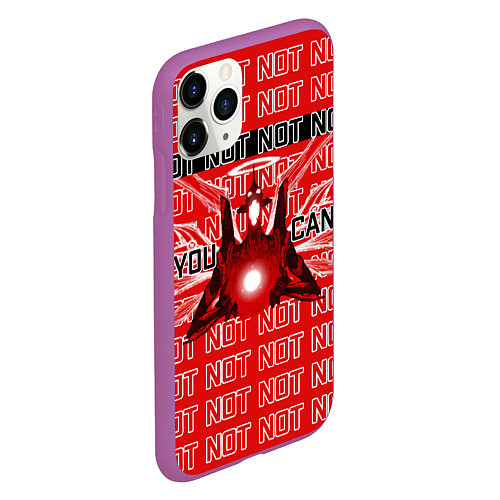 Чехол iPhone 11 Pro матовый Evangelion Eva 01 You can not / 3D-Фиолетовый – фото 2