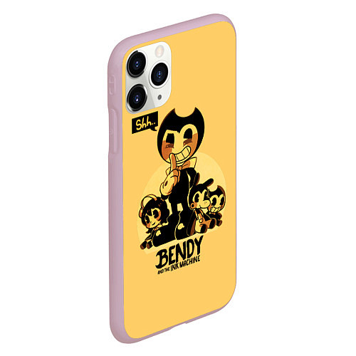 Чехол iPhone 11 Pro матовый Bendy And The Ink Machine / 3D-Розовый – фото 2