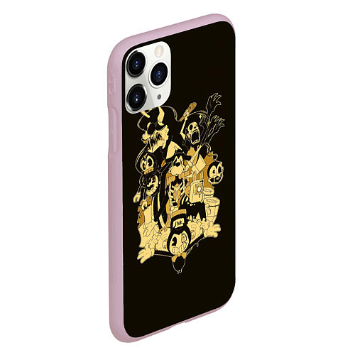 Чехол iPhone 11 Pro матовый Bendy And The Ink Machine / 3D-Розовый – фото 2