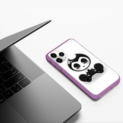 Чехол iPhone 11 Pro матовый Bendy And The Ink Machine, цвет: 3D-фиолетовый — фото 2