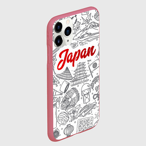 Чехол iPhone 11 Pro матовый Япония Z / 3D-Малиновый – фото 2