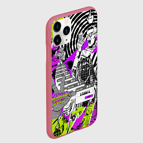 Чехол iPhone 11 Pro матовый Watch Dogs: Legion / 3D-Малиновый – фото 2