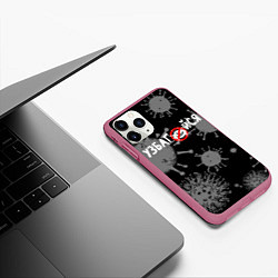 Чехол iPhone 11 Pro матовый Узбагойся, цвет: 3D-малиновый — фото 2