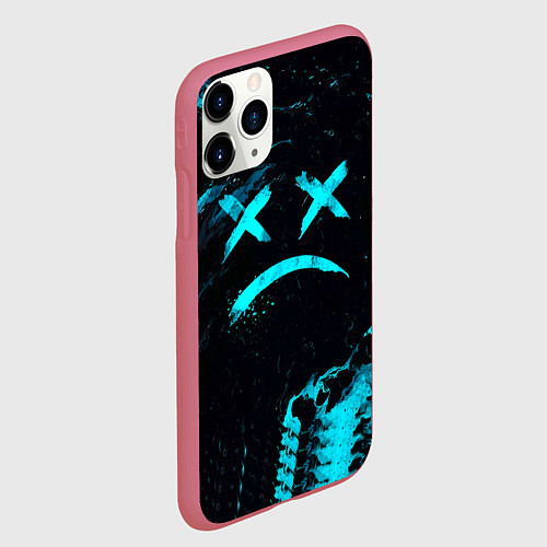 Чехол iPhone 11 Pro матовый Lil Peep / 3D-Малиновый – фото 2