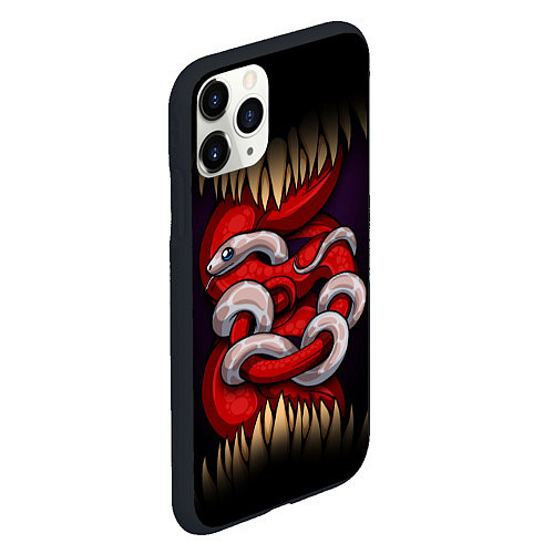 Чехол iPhone 11 Pro матовый Monster and snake / 3D-Черный – фото 2