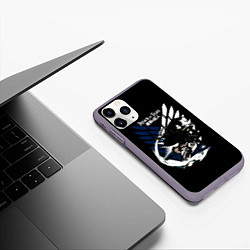 Чехол iPhone 11 Pro матовый Атака на титанов, цвет: 3D-серый — фото 2