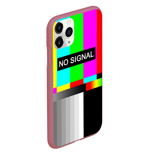 Чехол iPhone 11 Pro матовый NO SIGNAL / 3D-Малиновый – фото 2