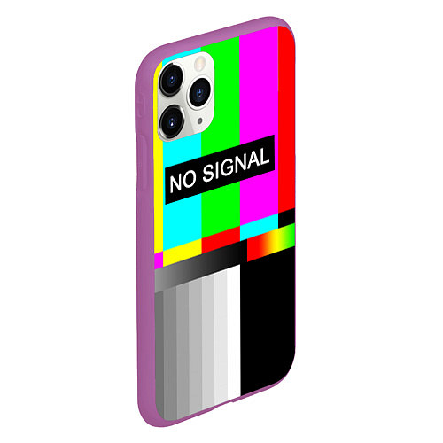 Чехол iPhone 11 Pro матовый NO SIGNAL / 3D-Фиолетовый – фото 2