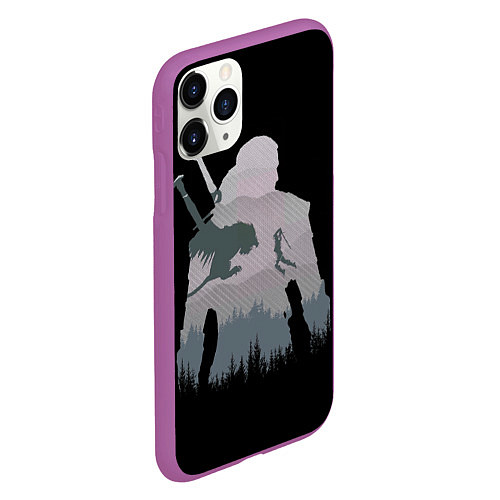 Чехол iPhone 11 Pro матовый The Witcher / 3D-Фиолетовый – фото 2