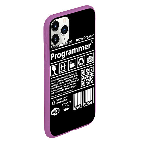 Чехол iPhone 11 Pro матовый Programmer / 3D-Фиолетовый – фото 2