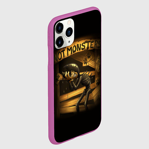 Чехол iPhone 11 Pro матовый Bendy And The Ink Machine / 3D-Фиолетовый – фото 2