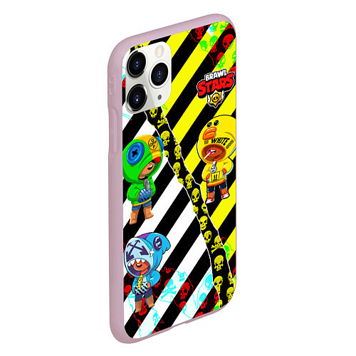 Чехол iPhone 11 Pro матовый Brawl STARS OFF-WHITE / 3D-Розовый – фото 2