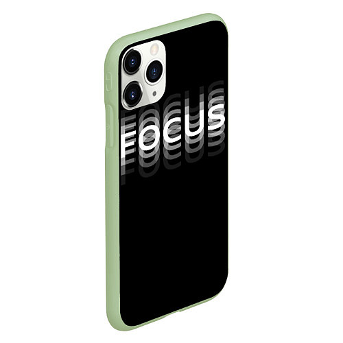 Чехол iPhone 11 Pro матовый FOCUS: WHITE / 3D-Салатовый – фото 2