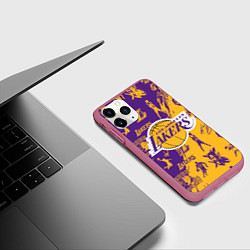 Чехол iPhone 11 Pro матовый КОБИ БРАЙАНТ, цвет: 3D-малиновый — фото 2