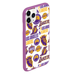 Чехол iPhone 11 Pro матовый LAKERS LOGO, цвет: 3D-фиолетовый — фото 2