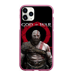 Чехол iPhone 11 Pro матовый God of War, цвет: 3D-малиновый