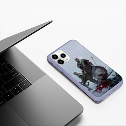 Чехол iPhone 11 Pro матовый God of War, цвет: 3D-светло-сиреневый — фото 2