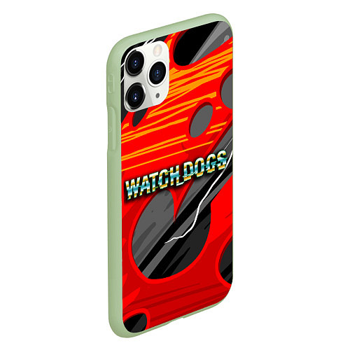 Чехол iPhone 11 Pro матовый Watch Dogs Recing / 3D-Салатовый – фото 2