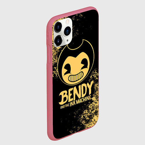 Чехол iPhone 11 Pro матовый Bendy And The Ink Machine / 3D-Малиновый – фото 2