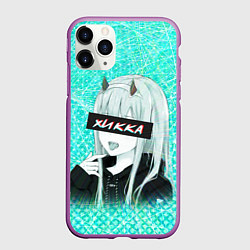 Чехол iPhone 11 Pro матовый Zero Two Хикка, цвет: 3D-фиолетовый