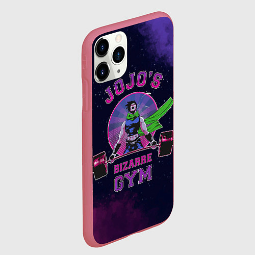 Чехол iPhone 11 Pro матовый JoJo’s Bizarre Adventure Gym / 3D-Малиновый – фото 2