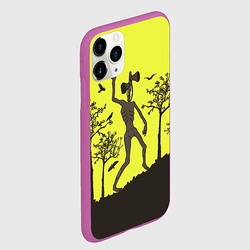 Чехол iPhone 11 Pro матовый Siren Head / 3D-Фиолетовый – фото 2