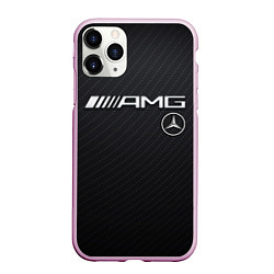 Чехол iPhone 11 Pro матовый MERCEDES, цвет: 3D-розовый