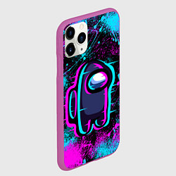 Чехол iPhone 11 Pro матовый NEON AMONG US, цвет: 3D-фиолетовый — фото 2