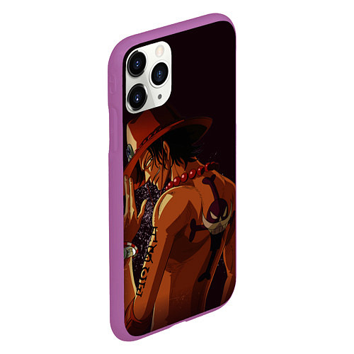 Чехол iPhone 11 Pro матовый One Piece Портгас Д Эйс / 3D-Фиолетовый – фото 2