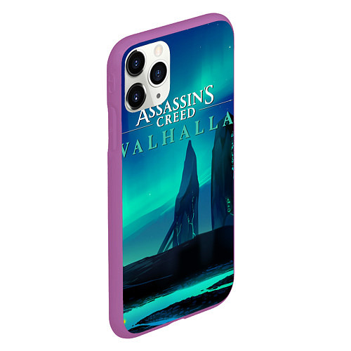 Чехол iPhone 11 Pro матовый ASSASSINS CREED VALHALLA / 3D-Фиолетовый – фото 2