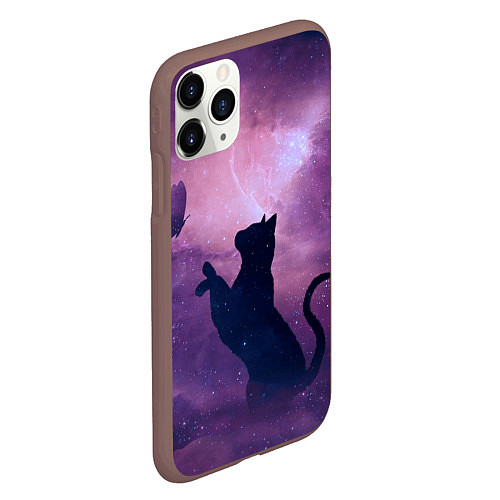 Чехол iPhone 11 Pro матовый Star Cat / 3D-Коричневый – фото 2
