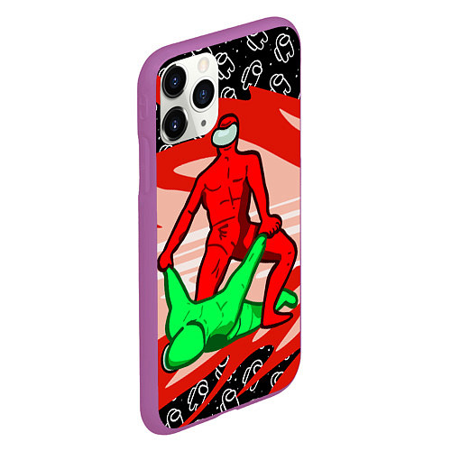 Чехол iPhone 11 Pro матовый MASTER AMONG US / 3D-Фиолетовый – фото 2