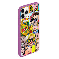 Чехол iPhone 11 Pro матовый Pop Art, цвет: 3D-фиолетовый — фото 2