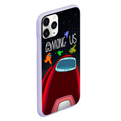 Чехол iPhone 11 Pro матовый AMONG US, цвет: 3D-светло-сиреневый — фото 2