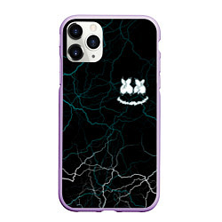 Чехол iPhone 11 Pro матовый Marshmello Dark Smile, цвет: 3D-сиреневый