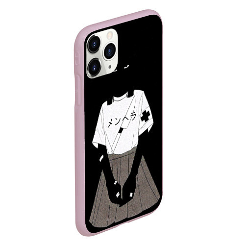 Чехол iPhone 11 Pro матовый Black girl aesthetic / 3D-Розовый – фото 2