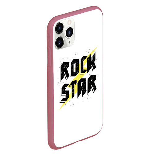 Чехол iPhone 11 Pro матовый Rock star / 3D-Малиновый – фото 2