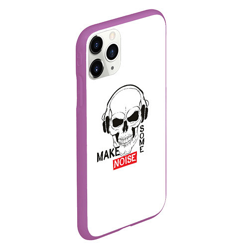 Чехол iPhone 11 Pro матовый Make some noise / 3D-Фиолетовый – фото 2