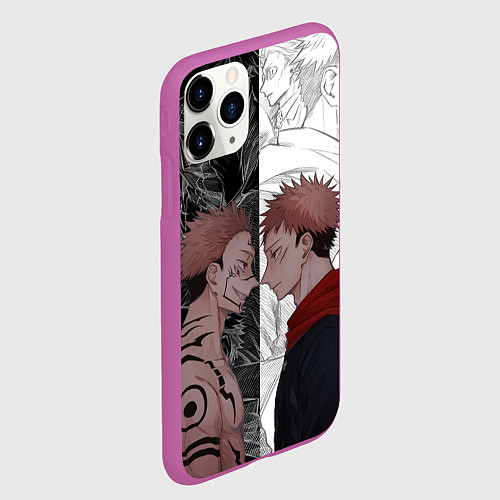Чехол iPhone 11 Pro матовый Jujutsu Kaisen Сукуна х Юдзи / 3D-Фиолетовый – фото 2