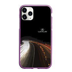 Чехол iPhone 11 Pro матовый Night route, цвет: 3D-фиолетовый