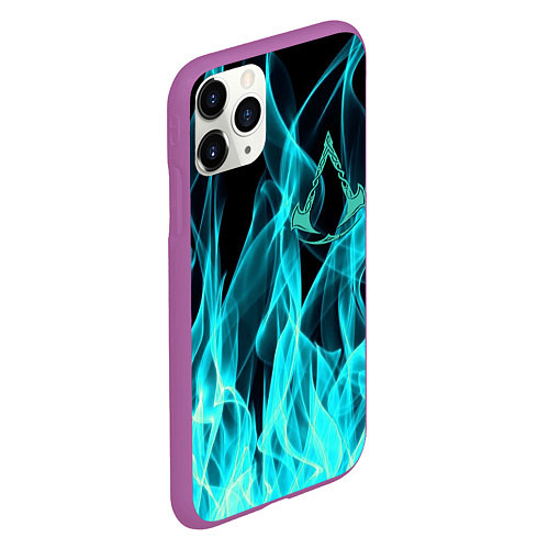 Чехол iPhone 11 Pro матовый ASSASSINS CREED VALHALLA / 3D-Фиолетовый – фото 2