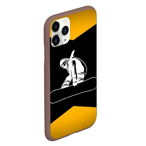 Чехол iPhone 11 Pro матовый Сноубордист / 3D-Коричневый – фото 2