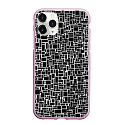 Чехол iPhone 11 Pro матовый Геометрия ЧБ Black & white, цвет: 3D-розовый