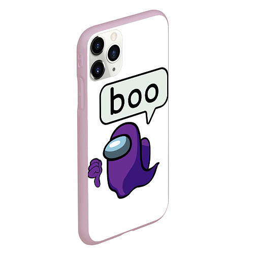 Чехол iPhone 11 Pro матовый BOO Among Us / 3D-Розовый – фото 2