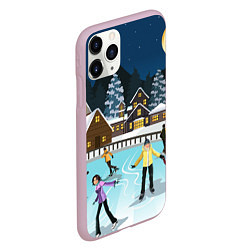 Чехол iPhone 11 Pro матовый Рождественский каток, цвет: 3D-розовый — фото 2