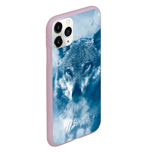 Чехол iPhone 11 Pro матовый Волк / 3D-Розовый – фото 2