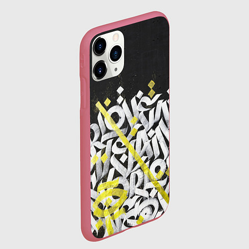 Чехол iPhone 11 Pro матовый GRAFFITY / 3D-Малиновый – фото 2