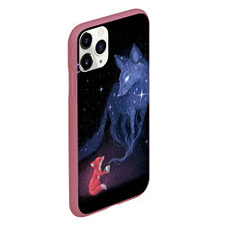 Чехол iPhone 11 Pro матовый Лиса и ее дух, цвет: 3D-малиновый — фото 2
